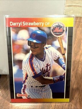 Topps Orange Baseball Stat Card - Darryl Strawberry (Back)
